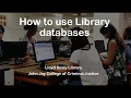 How to use library databases
