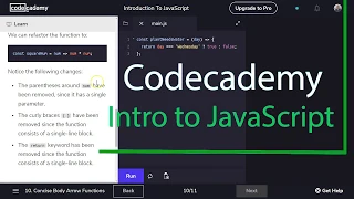 Functions Exercise 10 Conditionals Introduction to JavaScript Codecademy