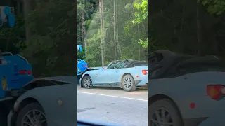 BMW convertible in an accident