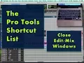 The Pro Tools Shortcut List Close Windows HowToNOWTUBE