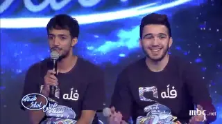 المشتركين حازم  هيثم  وماجد تحدي فلة سوق عكاظ مع المذيعة سهر ابو شروف دندنها