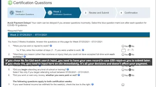 CA EDD PEUC UI How to submit a work Search 6 requirements for your 2 weeks claim