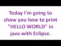 Java Hello World Example in Eclipse