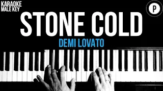 Download Demi Lovato - Stone Cold Karaoke SLOWER Acoustic Piano Instrumental Cover Lyrics MALE / HIGHER KEY MP3