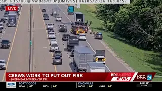 Iowa traffic Vehicle on fire reported along Interstate