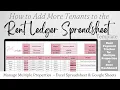 How to Add Tenants to the Rent Ledger Google Sheets Rent Account Ledger Excel Spreadsheet Template