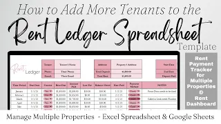 How to Add Tenants to the Rent Ledger Google Sheets Rent Account Ledger Excel Spreadsheet Template