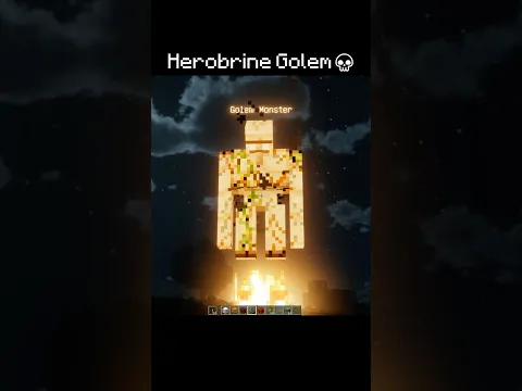 Golem Herobrine?! #minecraft 💀