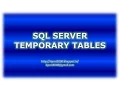 Temporary Tables in SQL Server