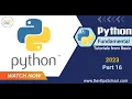 Python Fundamental Tutorials from Basic 2023 - Part 16