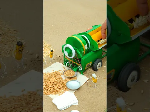 diy mini wheat Thresher machine #shorts #tractor #miniature