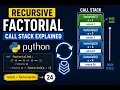 14 Recursion Explained Visually How Recursive Factorial Works Call Stack Tutorial Python