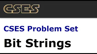 Bit Strings CSES Problem Set Introductory Algorithm