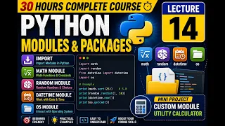 Python Modules Packages Tutorial Lecture 14 Import Math Random Datetime OS Custom Module