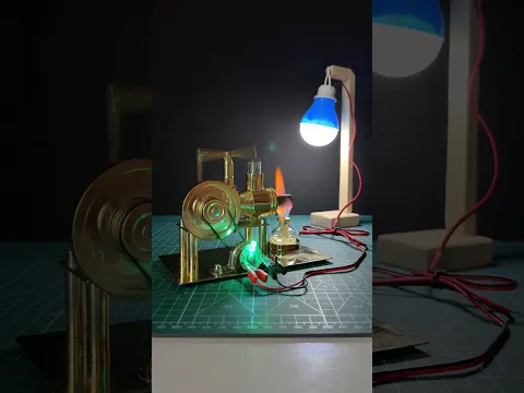 Stirling engine + DC Motor = Electricity? #experiment #howto #project