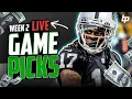 LIVE NFL WEEK 2 GAME PICKS FREE BETS PREDICTIONS PROPS AND PLAYS BettingPros