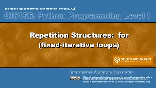 Python 04B - Repetition Structures for