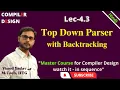 L4 3 Top-down parser with Backtracking Brute-force Approach in Compiler Design CD