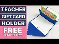 DIY Cricut Best Teacher Appreciation Gift Card Holder Lined with Notebook Paper - FREE Template