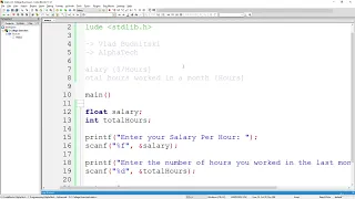 C Programming Example Employee Salary Calculator