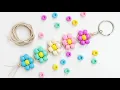 Pony Bead Flower Keychain - Easy DIY Beaded Keychain Craft