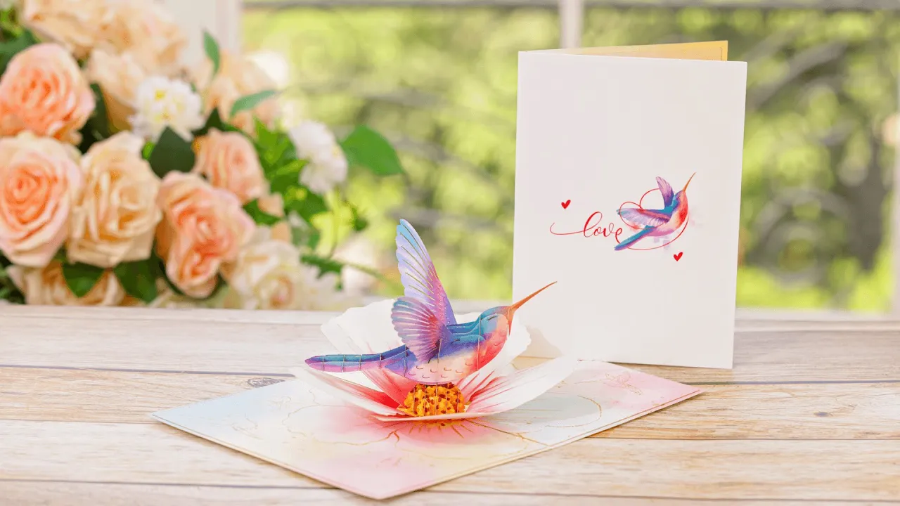 Hummingbird & Flower Pop Up Card