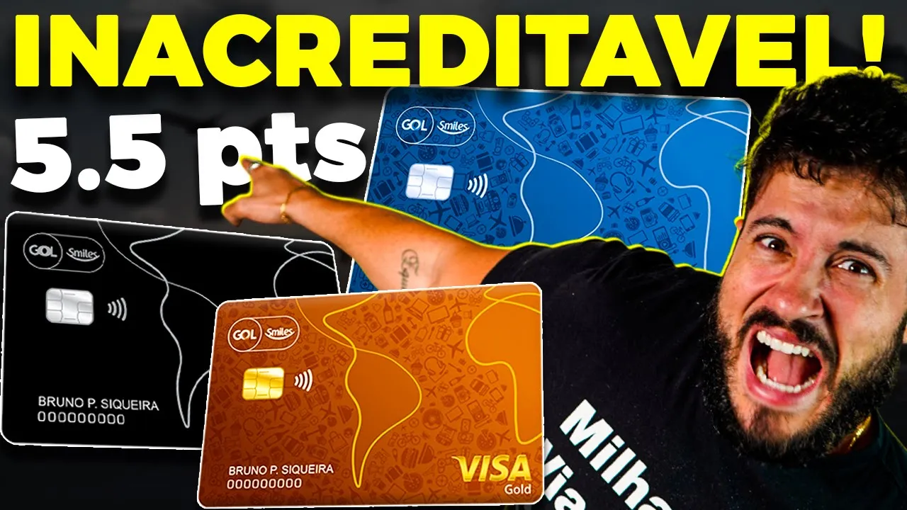 Cartão de Crédito GOL SMILES acumulando até 5,5 MILHAS por dólar gasto!