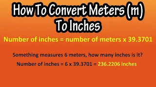 How To Convert Or Change Meters m To Inches Explained