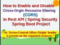 How to Enable and Disable Cross-Orgin Resource Sharing CORS in Rest API Spring Security Boot