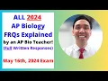 Entire 2024 AP Biology FRQ Exam - Full Explanations by AP Biology Teacher