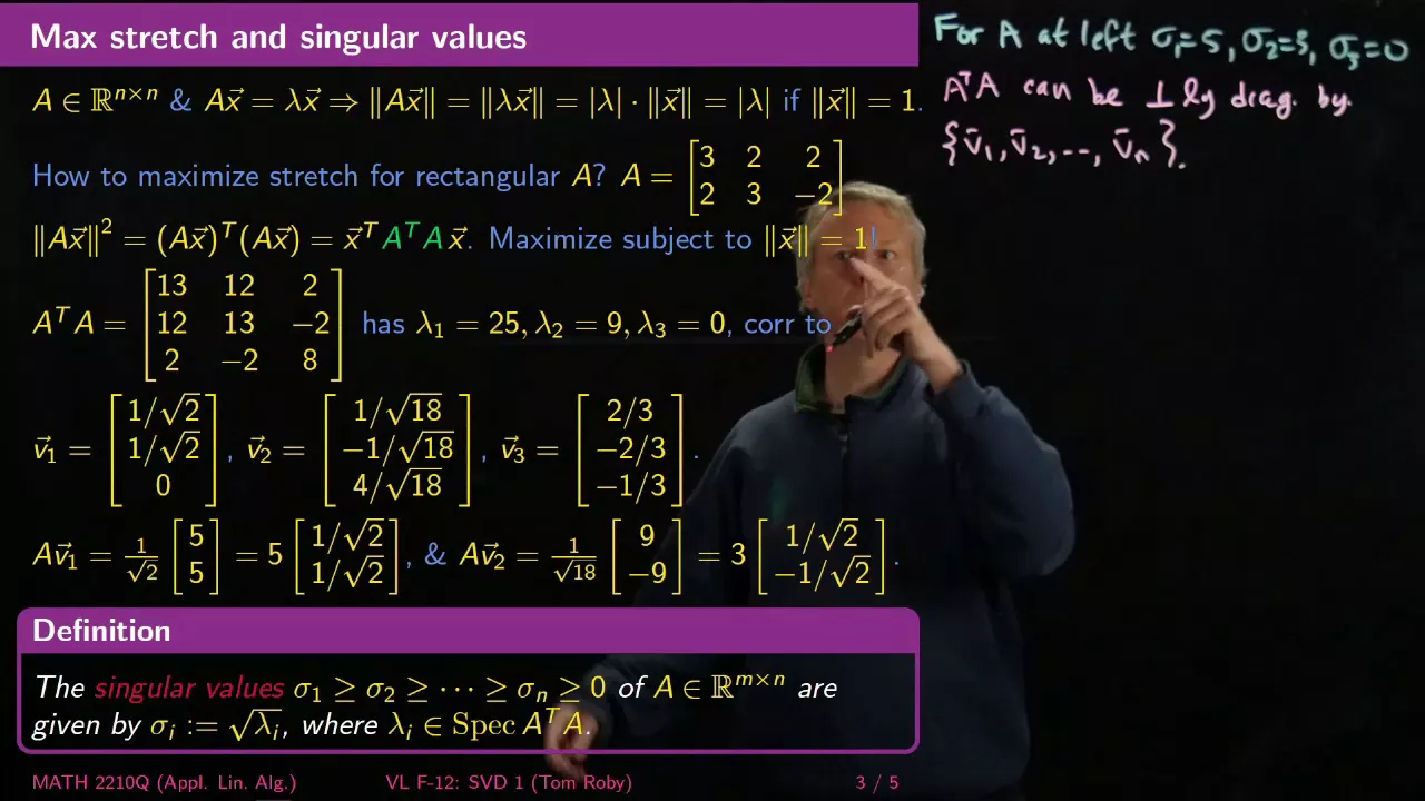 Singular Value Decomposition 1 - Linear Algebra - F12