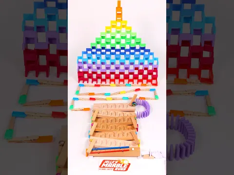 Wooden #marblerun with domino and clothespin bomb!
