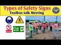 Types of Safety signs Safety Symbols Toolbox talk meeting