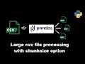 Read and Process large csv dbf files using pandas chunksize option in python