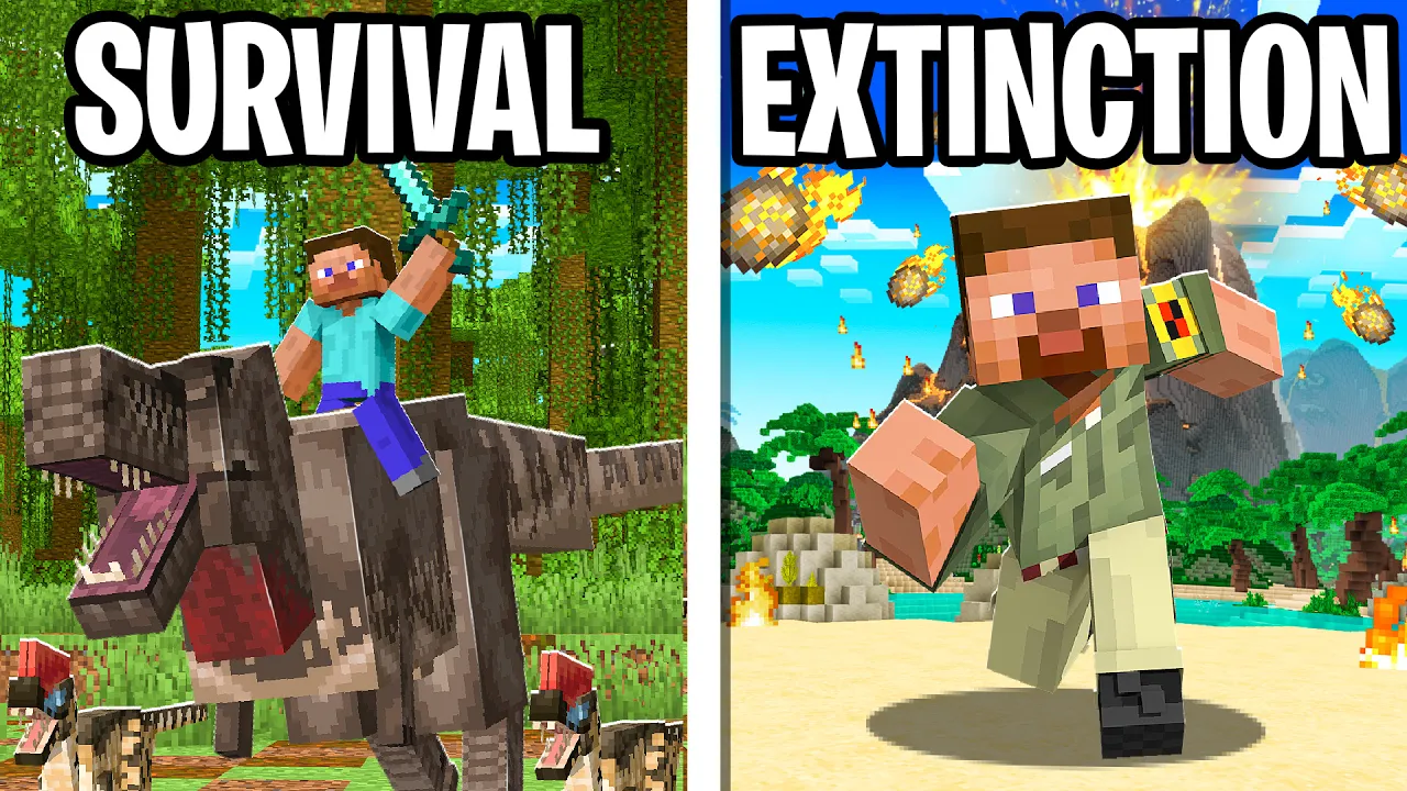 100 Players Simulate JURASSIC PARK in Minecraft Hardcore...