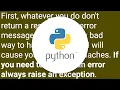 Best practice in python for return value on error vs success