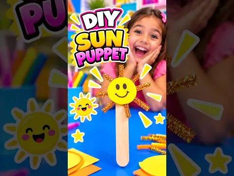 DIY Sun Craft Puppet for Kids | Easy Popsicle Stick Craft #diy #craft #craftyfun #kids