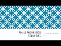 Final Exam Preparation Study Tips