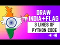Draw India Map with Flag Using Just 3 Lines of Python Code Step by Step