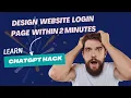ChatGPT Hack Creating a Beautiful Login Page with AI