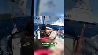 Gybing the Hobie in 30 Knots