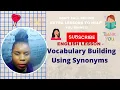 English Lesson - Building Vocabulary Synonyms