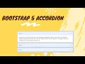 How to create an Accordion with Bootstrap 5