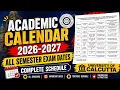 Academic Calender 2026-27 Semester Exam dates Calcutta University