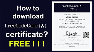How to download freeCodeCamp certificate for FREE