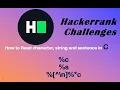 HackerRank Challenge Play with characters in C
