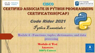 CISCO Python Essentials Answers 1 PCAP Module 4 Test Correct Answers Functions tuples