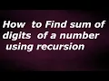 Find sum of digits of a number using recursion by java Temple