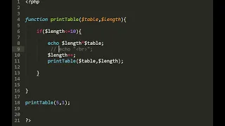 How to print a table without using any loop using recursion php