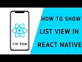 how to show list view in react native react native for beginners latest technology